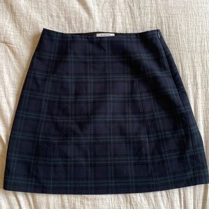 Aritzia Navy Blue Plaid Skirt